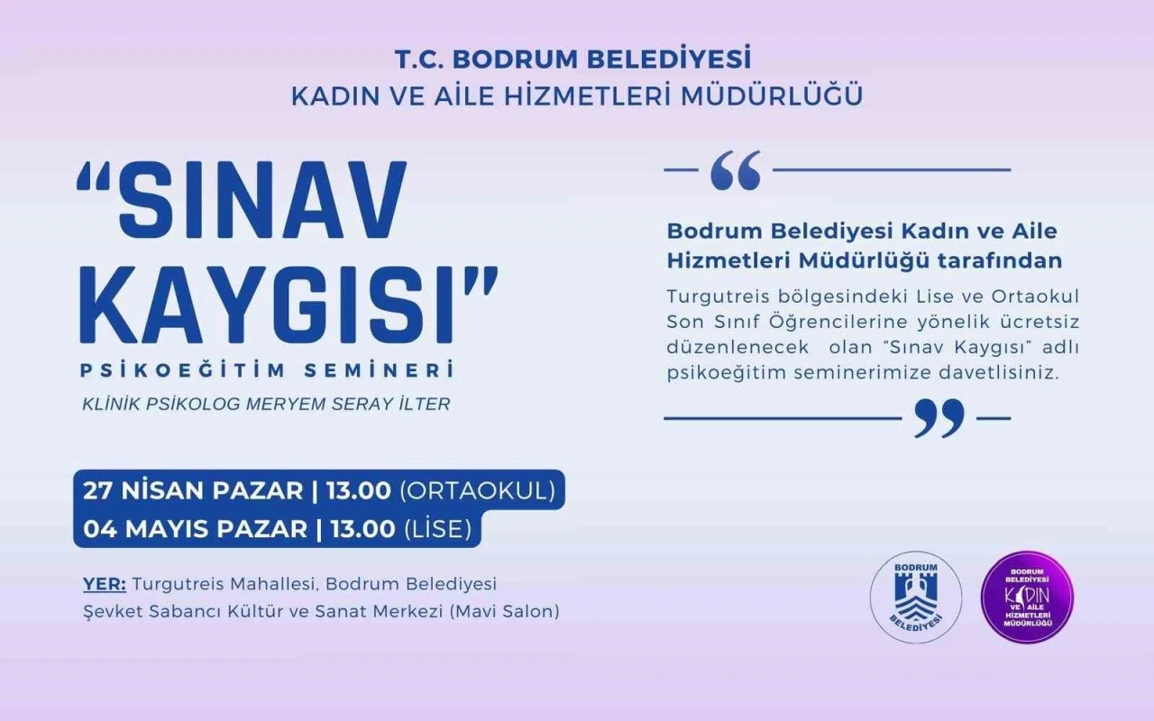 Sınav kaygısı konulu seminer düzenlenecek
