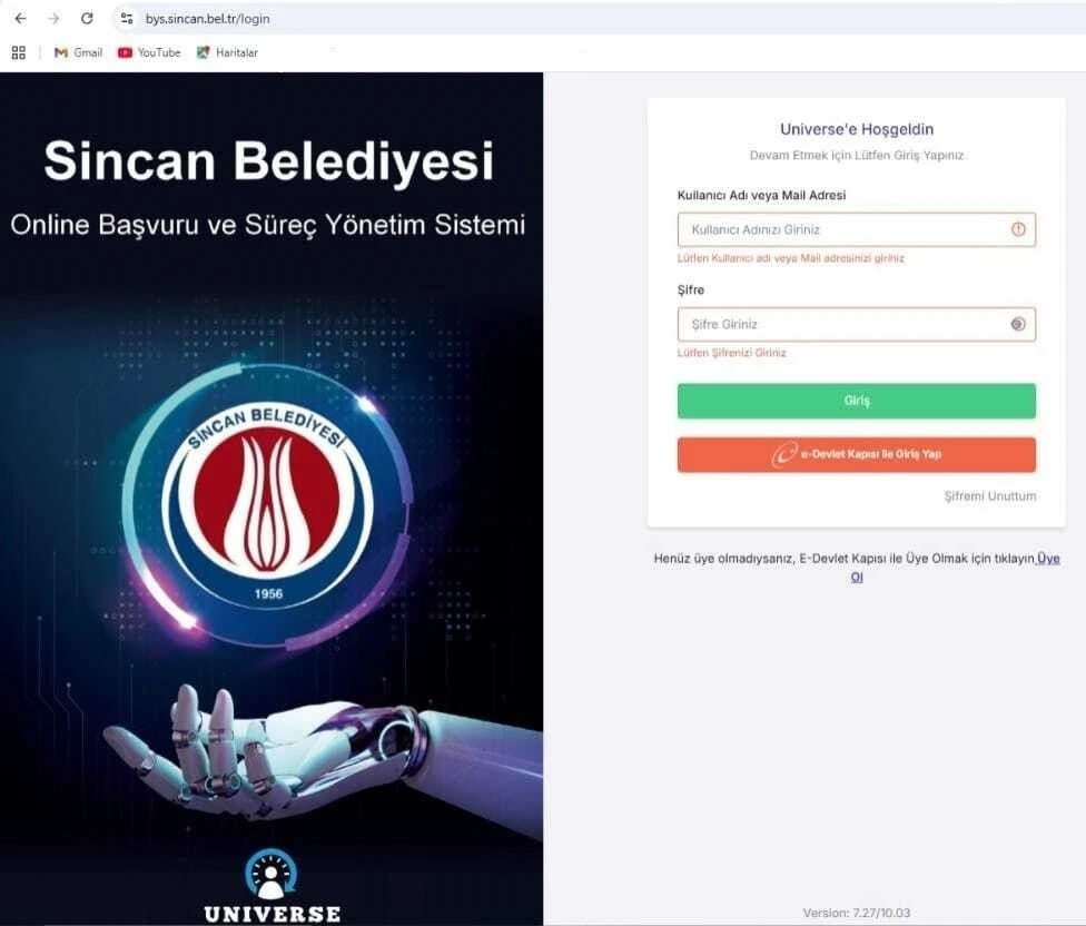 Sincan&rsquo;da dijital d&ouml;n&uuml;ş&uuml;m: Başvurular bir tık uzakta
