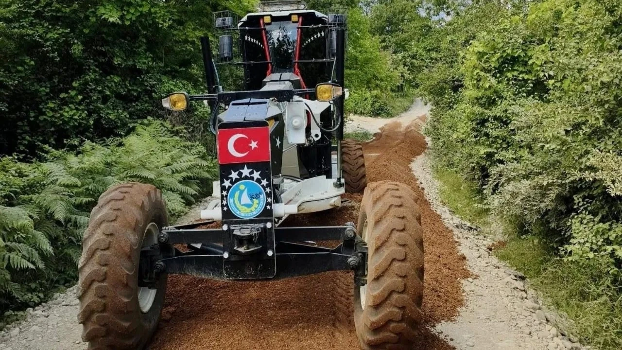 Sinop kırsalında yol &ccedil;alışmaları
