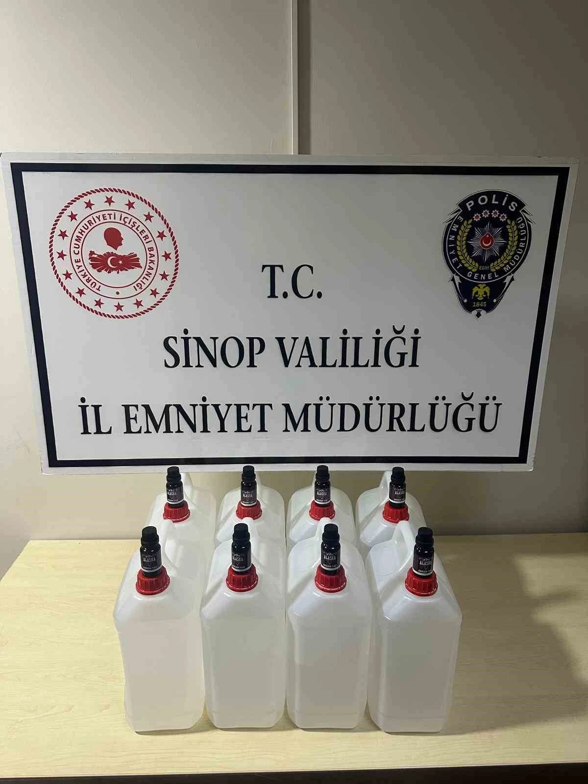 Sinop’ta 40 litre etil alkol ele geçirildi
