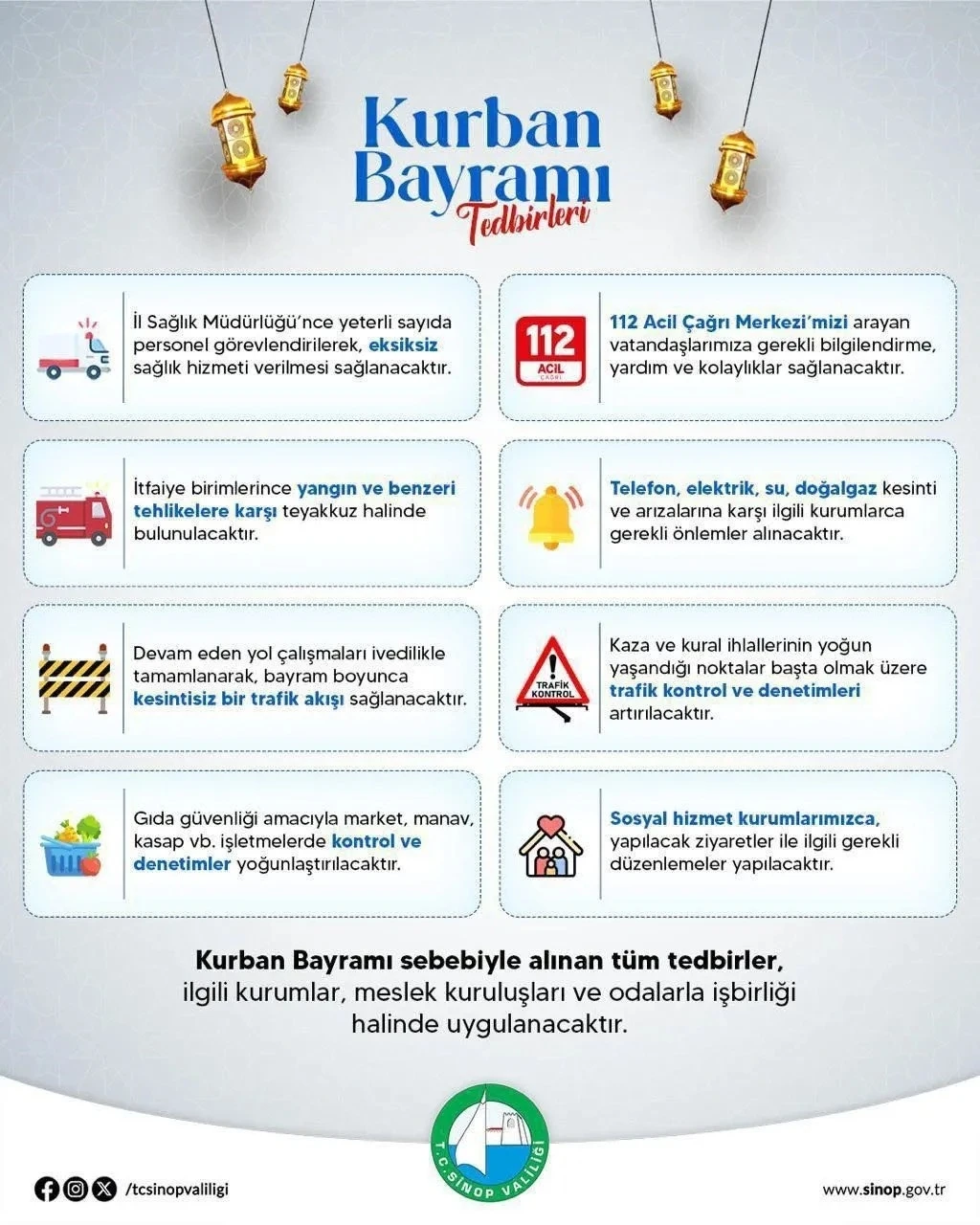 Sinop&rsquo;ta bayram tedbirleri a&ccedil;ıklandı

