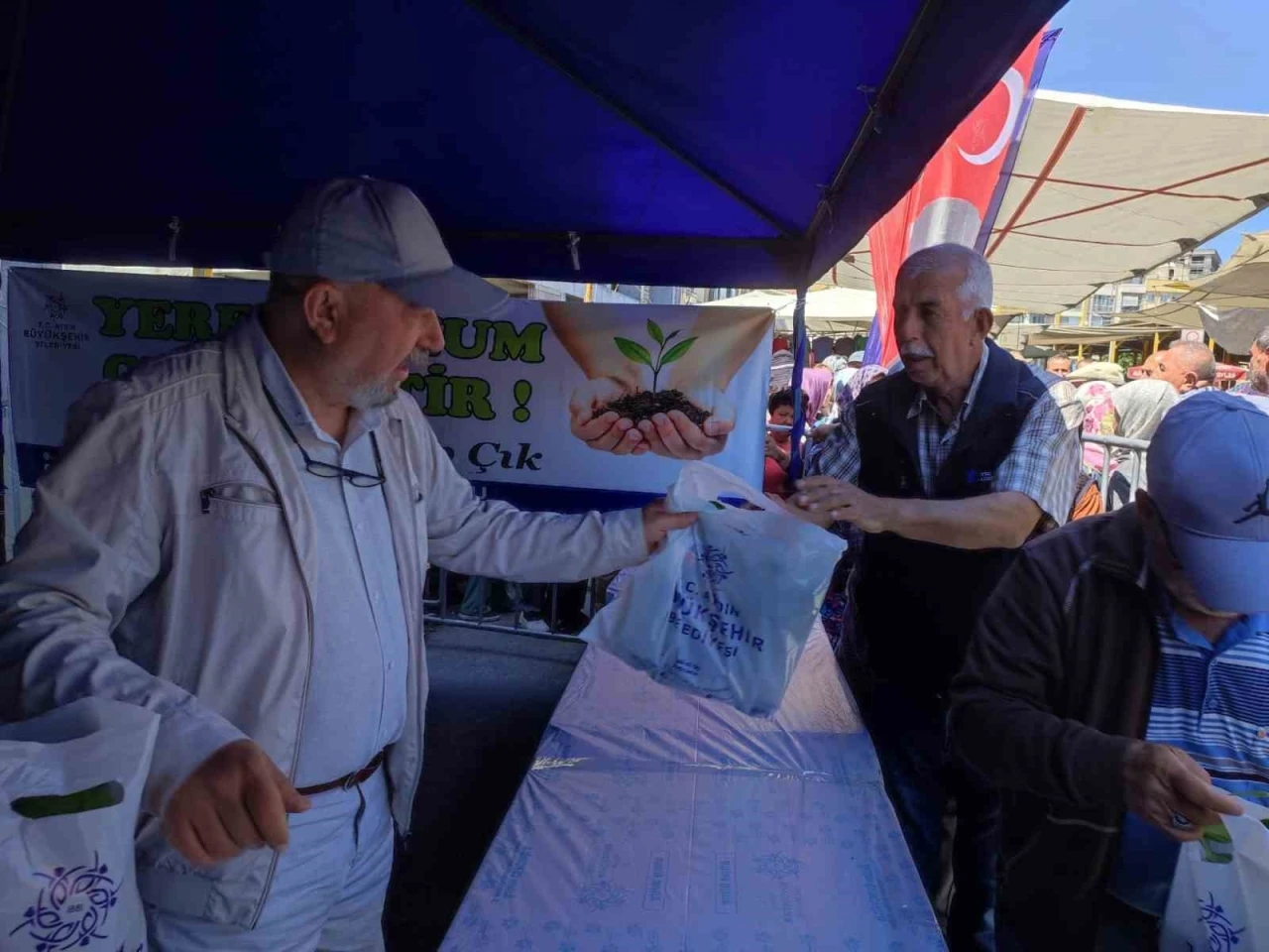Söke’de 40 bin ata tohumu fidesi dağıtıldı
