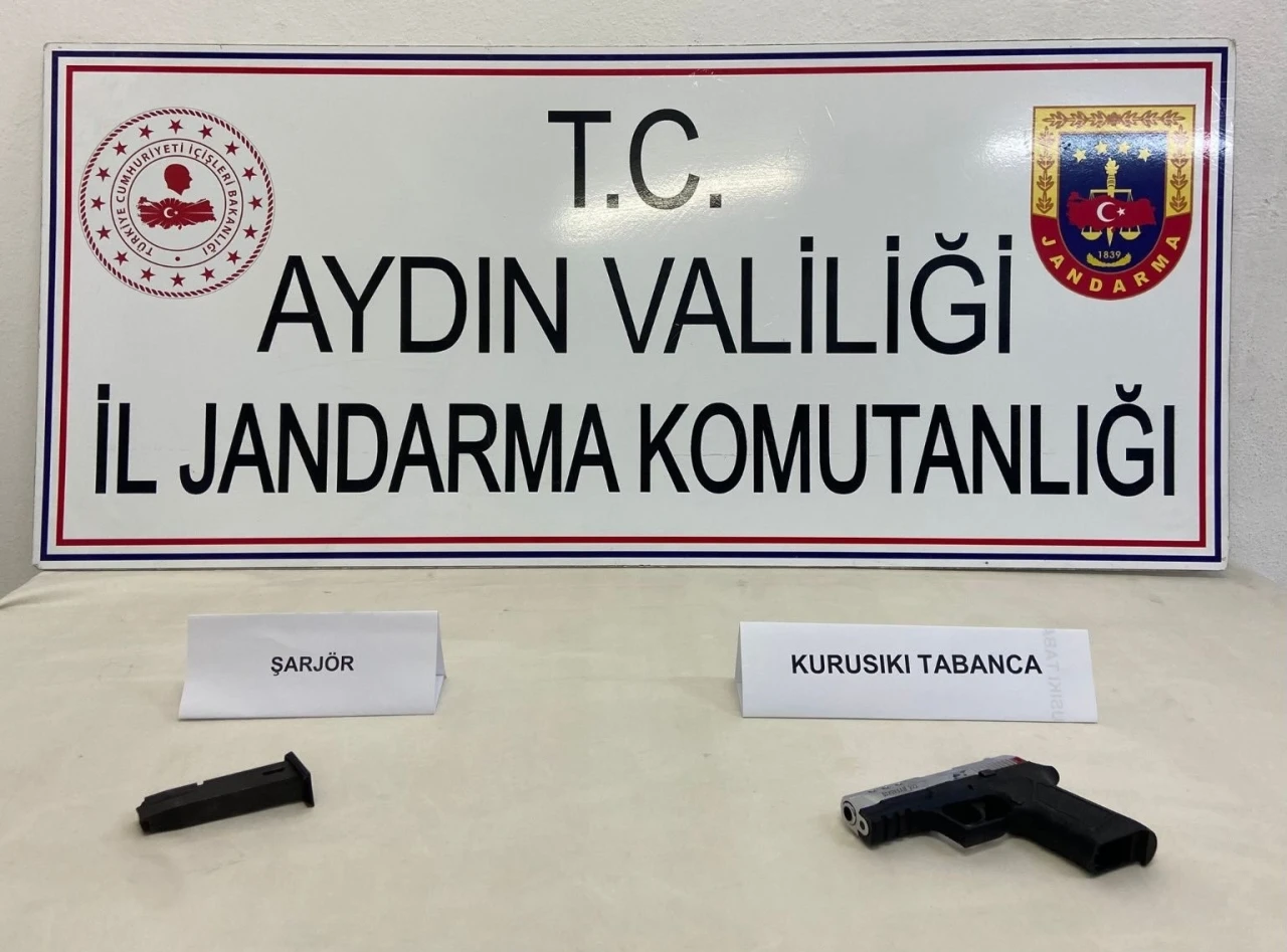 Sultanhisar’da kurusıkı tabanca ele geçirildi
