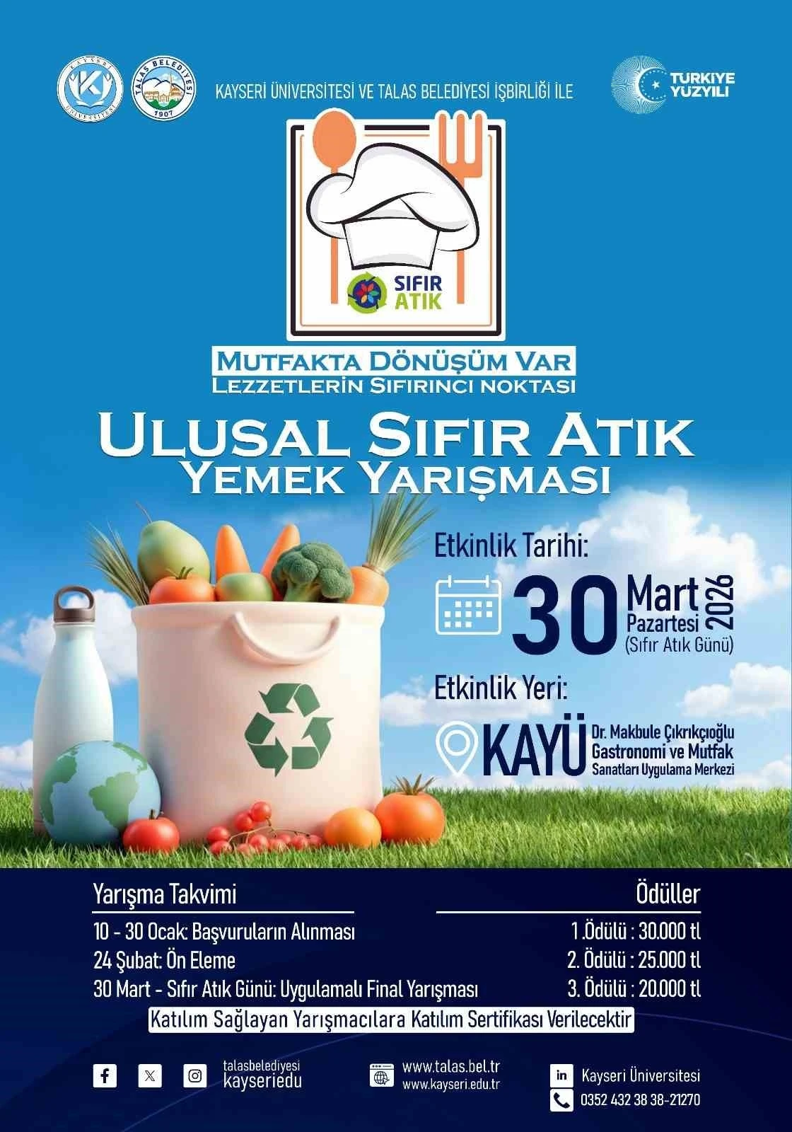 Talas Belediyesi&rsquo;nden &uuml;niversitelilere sıfır atık yarışması
