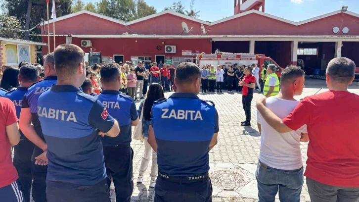 Tarsus Belediye personeli yangın tatbikatına katıldı
