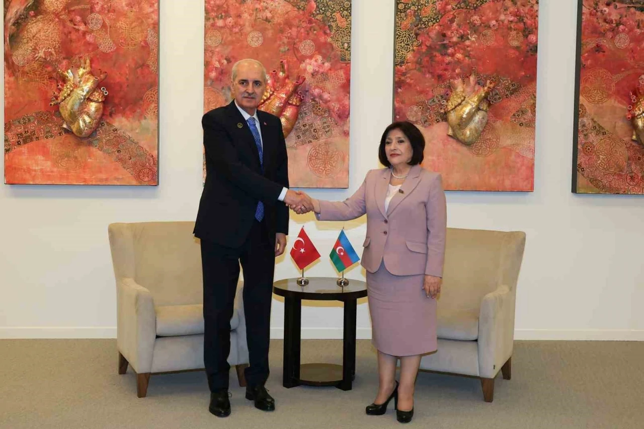 TBMM Başkanı Kurtulmuş, Azerbaycan Milli Meclisi Başkanı Gafarova ile g&ouml;r&uuml;şt&uuml;
