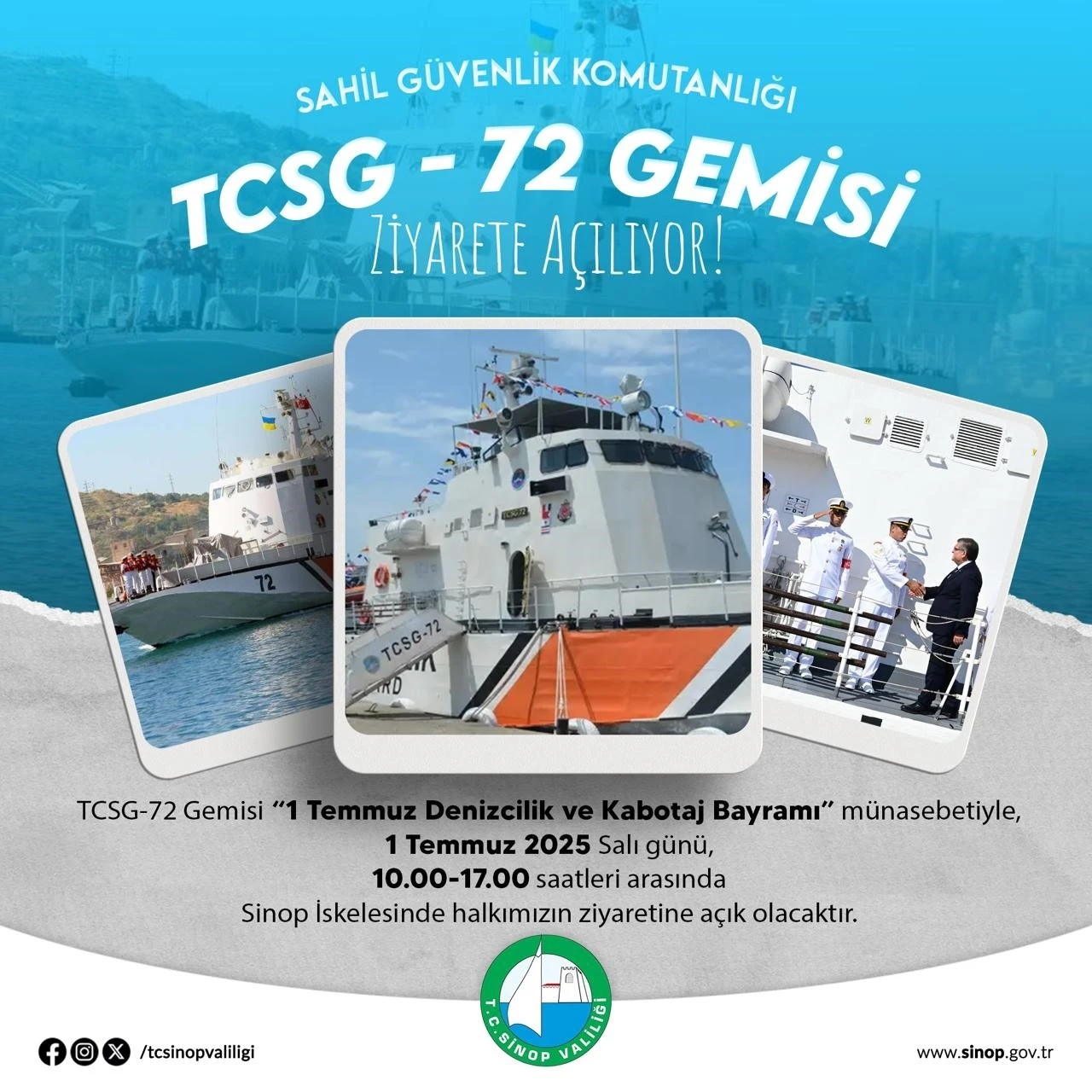 TCSG-72 Gemisi Sinop’ta halkın ziyaretine açılacak
