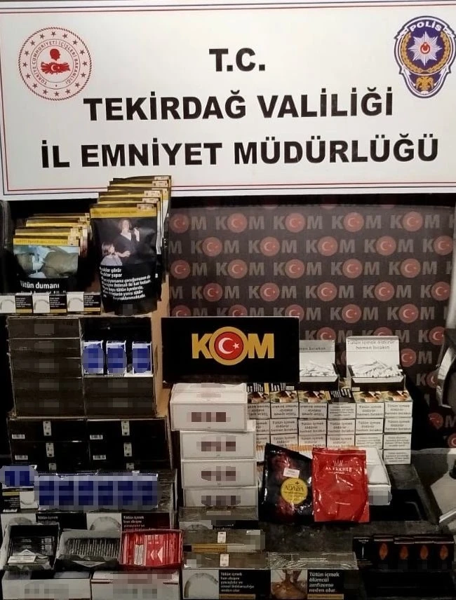 Tekirdağ’da kaçak tütün ve makaron operasyonu
