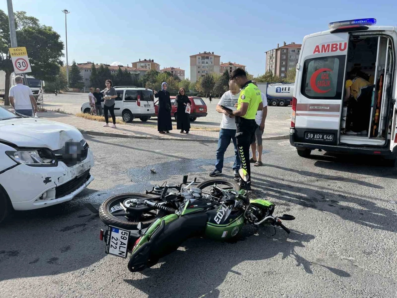 Tekirdağ’da kaza sonrası vatandaşlardan tepki

