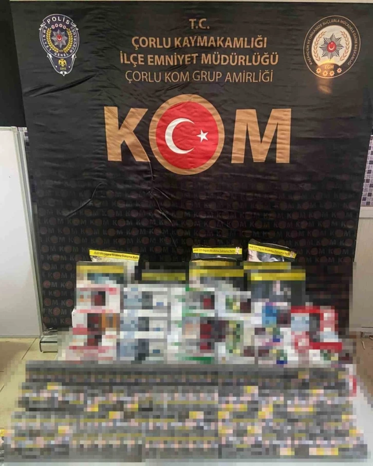 Tekirdağ&rsquo;da t&uuml;t&uuml;n ve makaron operasyonu
