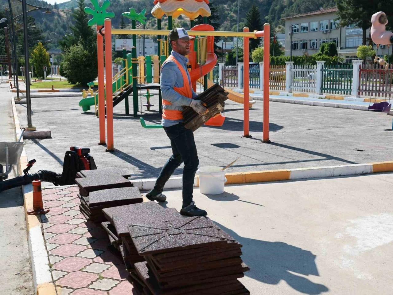 Tokat Belediyesi trafik eğitim parkı yenileniyor
