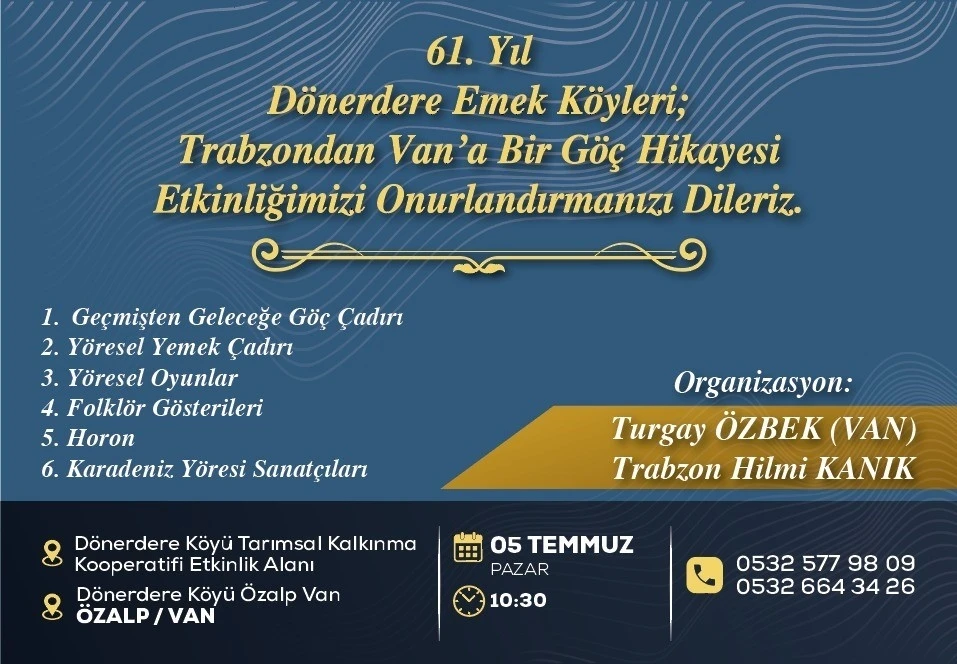 Trabzon&rsquo;dan Van&rsquo;a uzanan g&ouml;&ccedil;&uuml;n 61. yıl y&ouml;n&uuml;m&uuml;
