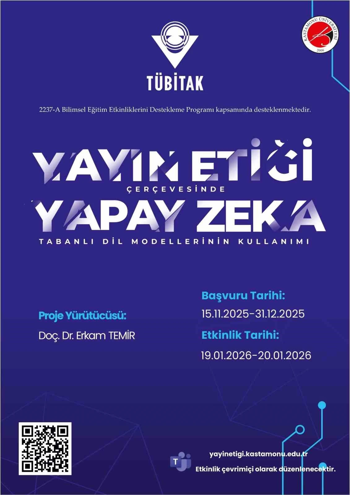 TÜBİTAK desteğiyle &quot;yayın etiği ve yapay zeka&quot; bu eğitimde ele alınacak
