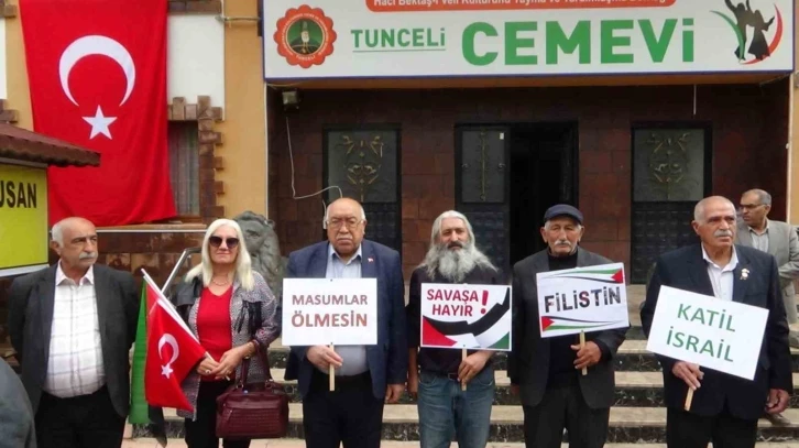 Tunceli&rsquo;de cemevinden İsrail&rsquo;e protesto, Filistin&rsquo;e destek
