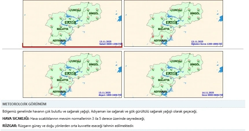 Tunceli’de sağanak yağış etkili oldu
