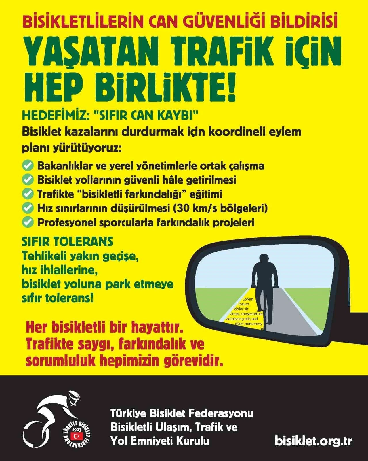 Türkiye Bisiklet Federasyonu’ndan trafikte bisikletli ölümlerine karşı eylem planı
