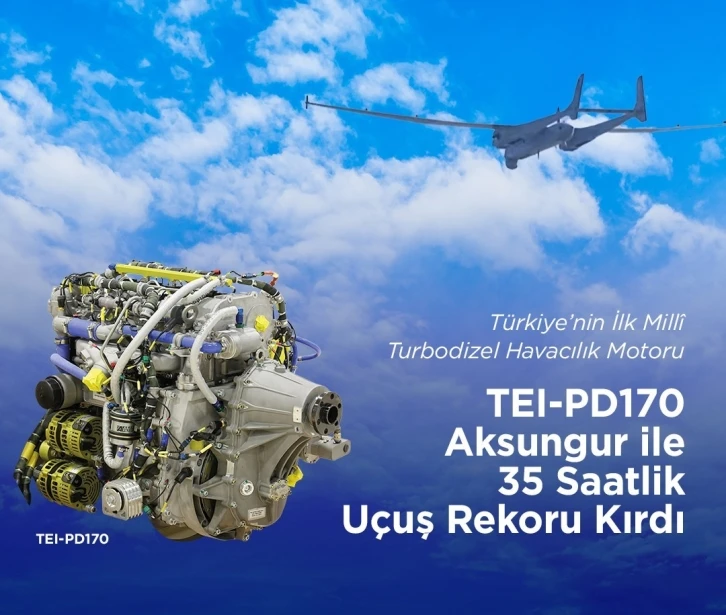 Türkiye’nin ilk milli turbodizel havacılık motoru uçuş rekoru kırdı