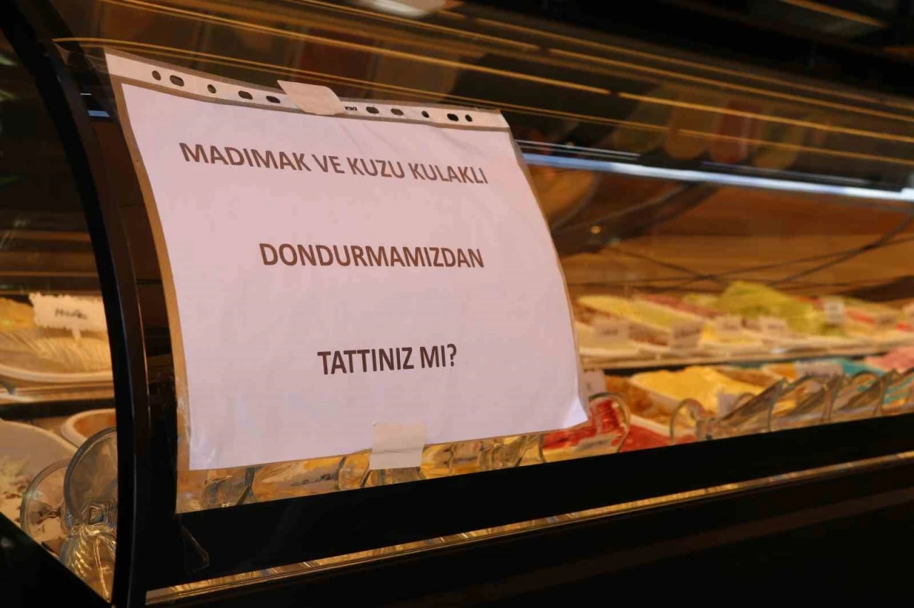 T&uuml;rk&uuml;lere konu olan madımakın dondurmasını yaptılar

