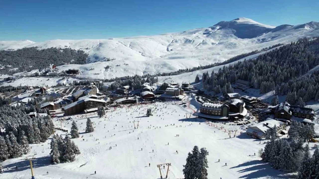 Uludağ&rsquo;da s&ouml;mestr yoğunluğu drone g&ouml;r&uuml;nt&uuml;lerine yansıdı
