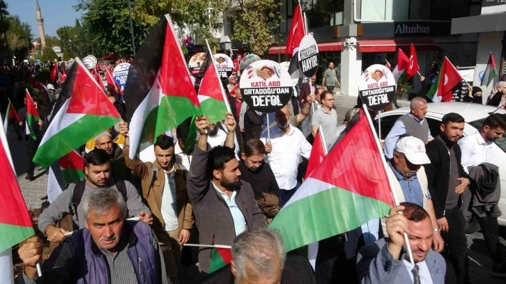 Uşak&rsquo;ta Filistin&rsquo;e destek y&uuml;r&uuml;y&uuml;ş&uuml;
