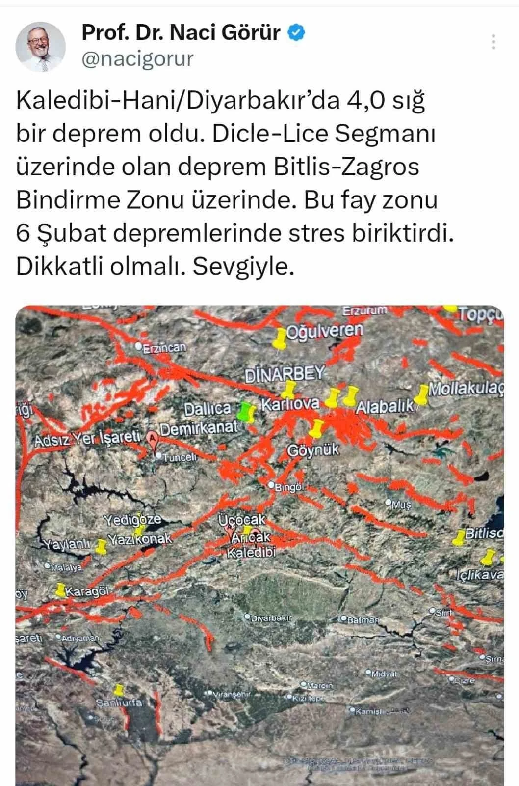 Uzmanlardan Diyarbakır’daki depreme ilişkin uyarı
