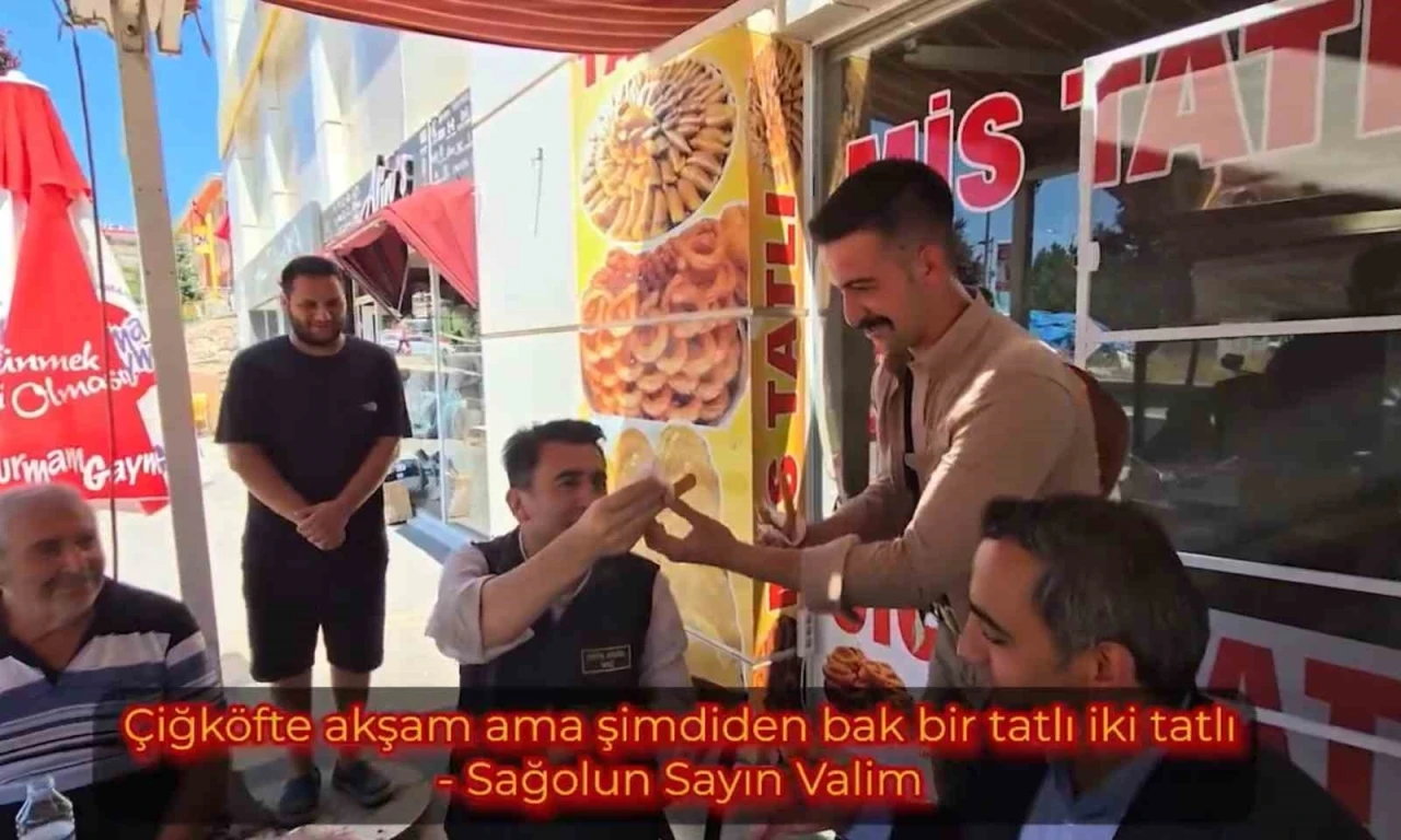 Vali Aygöl, çiğ köfteyi tatlıya bağladı
