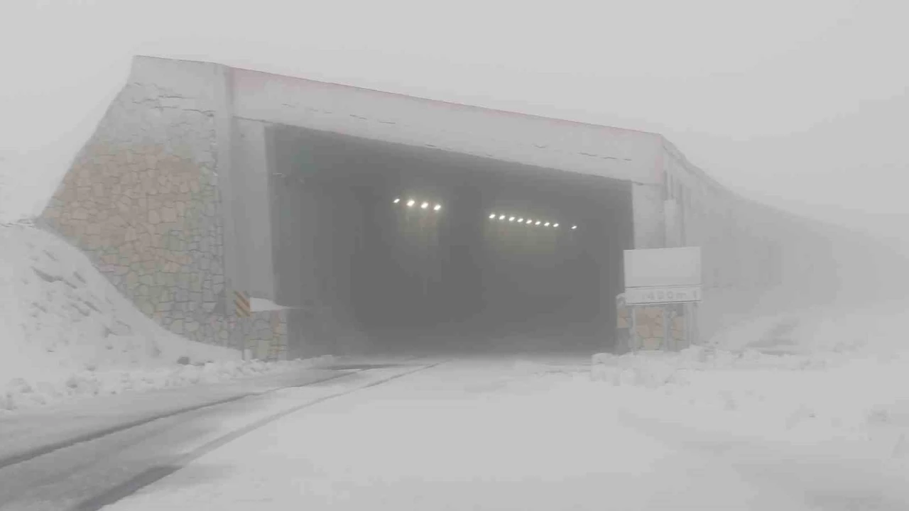 Van-Bahçesaray yolu üzerindeki Karabet Geçidi’ne mevsimin ilk karı düştü
