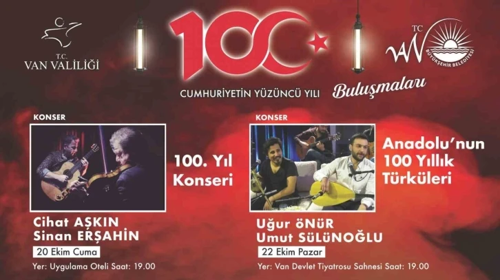 Van&rsquo;da cumhuriyetin 100. yılına &ouml;zel konserler d&uuml;zenleniyor
