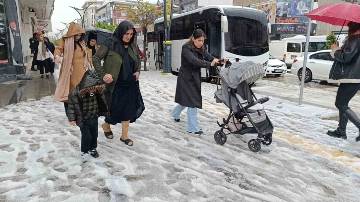 Van’da etkili olan dolu kışı aratmadı
