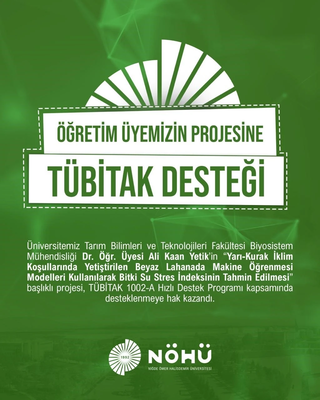 Yapay zeka destekli tarım projesine TÜBİTAK’tan destek
