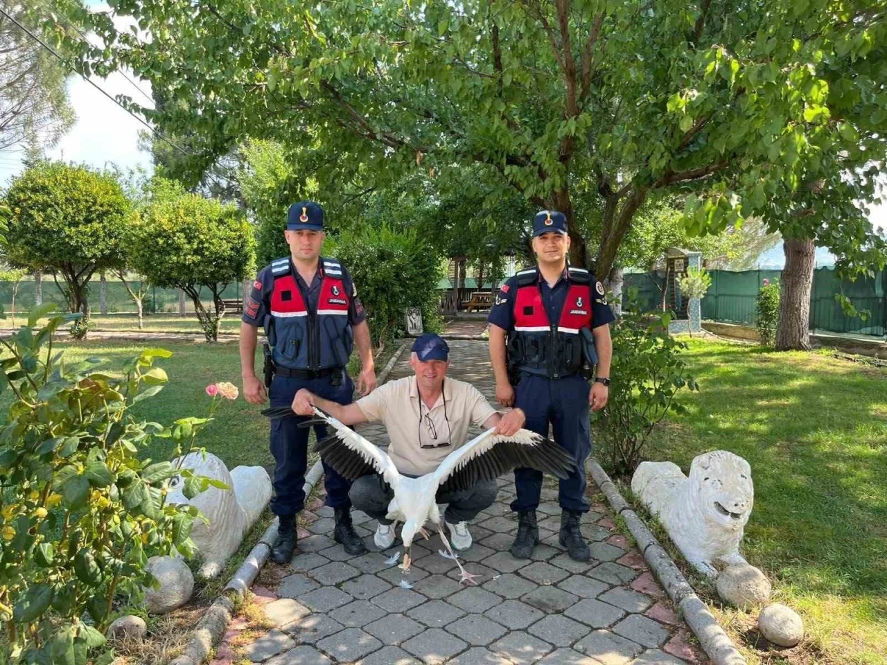 Yaralı leylek i&ccedil;in seferber oldular
