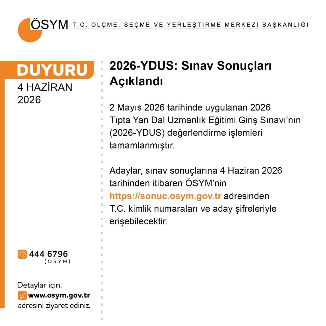 YDUS sonu&ccedil;ları a&ccedil;ıklandı
