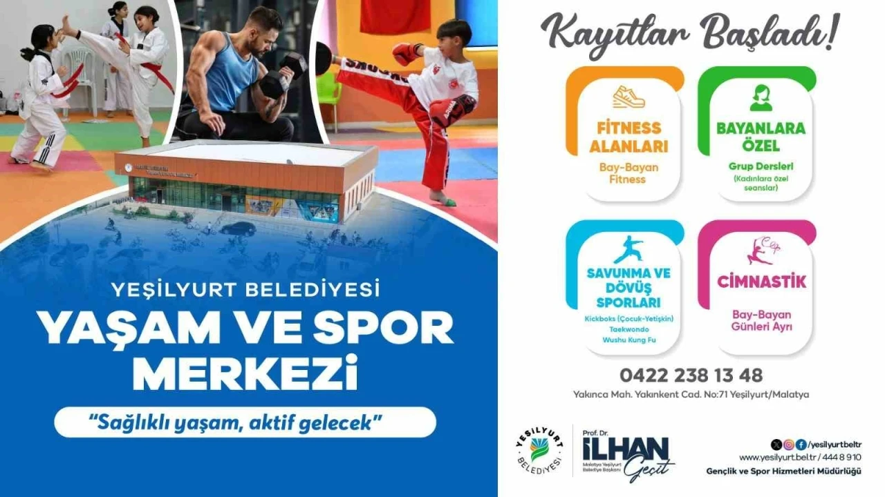 Yeşilyurt Belediyesi Yaşam ve Spor Merkezi&rsquo;nde kayıtlar başladı
