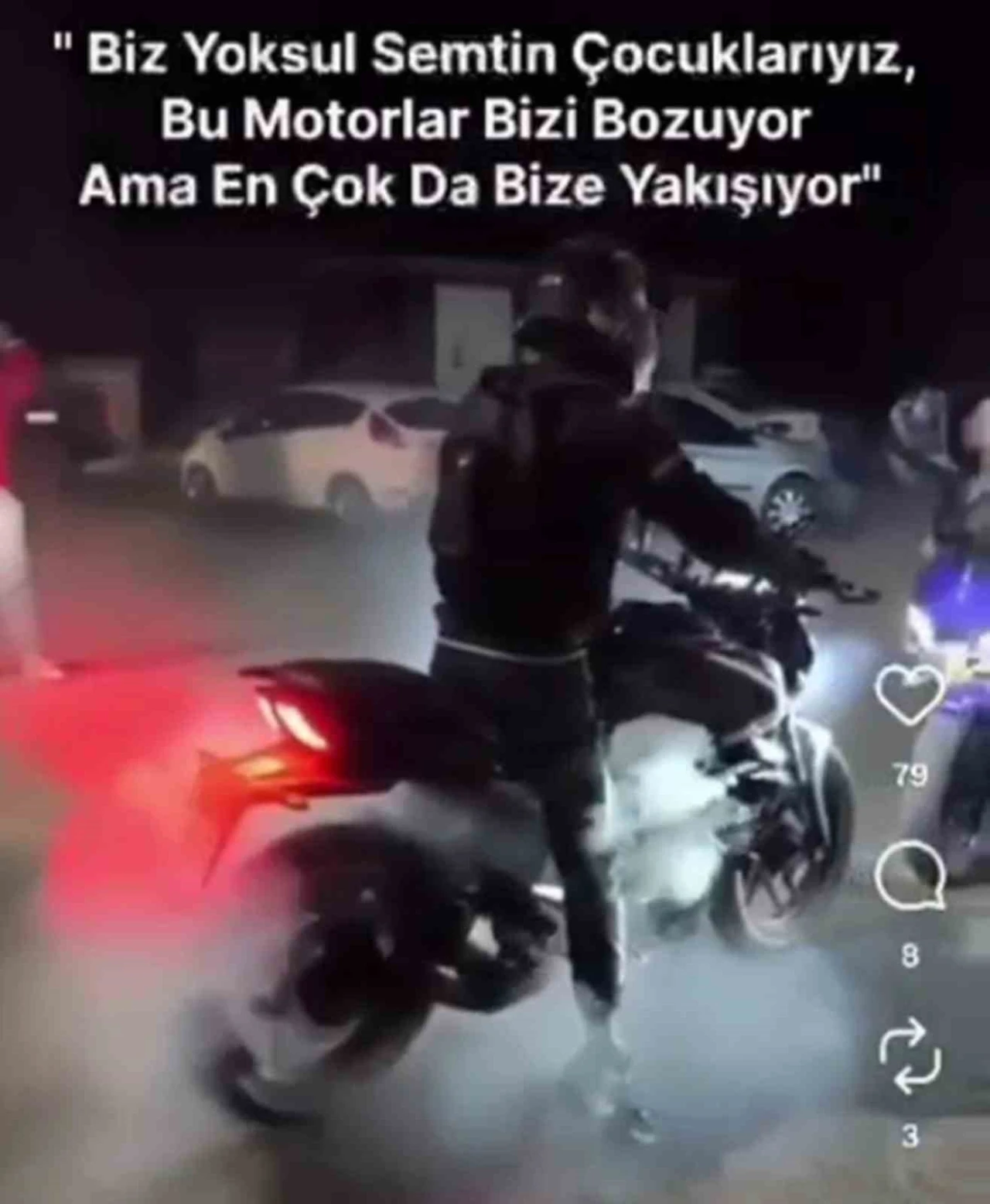 ‘Yoksul semtin çocuklarıyız’ diyerek lastik yakıp, video paylaşan motosikletliye 19 bin TL ceza
