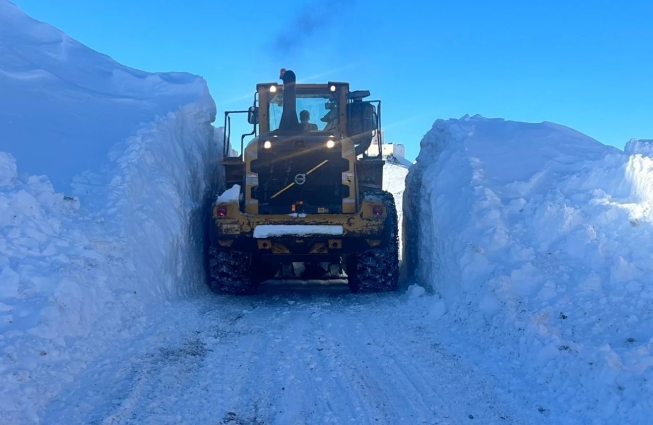 Y&uuml;ksekova&rsquo;da 3 metrelik karla zorlu m&uuml;cadele
