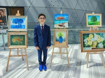 12 yaşındaki ressamdan şehit babası anısına resim sergisi
