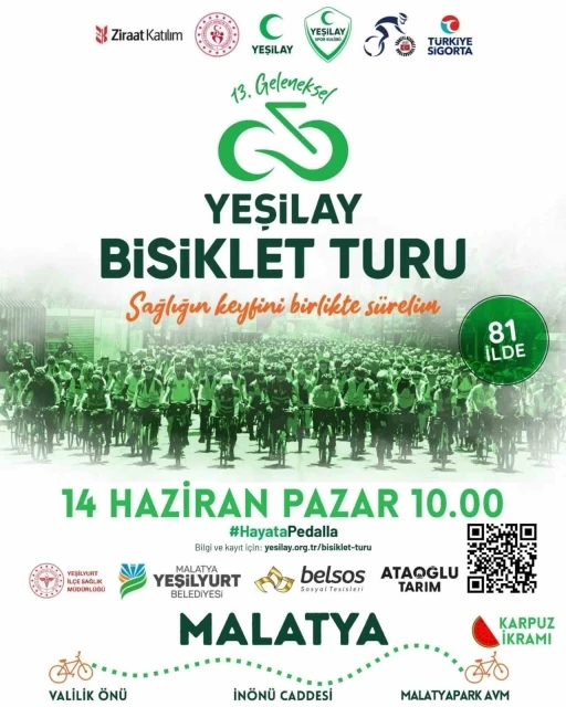 &rsquo;13. Geleneksel Yeşilay Bisiklet Turu&rsquo; 14 Haziran&rsquo;da d&uuml;zenlenecek
