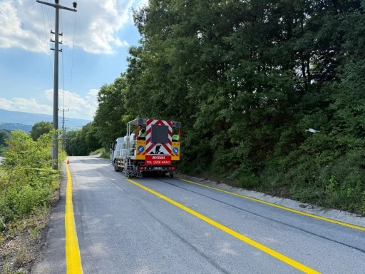 50 bin metrekare yol çizgi çalışması tamamlandı
