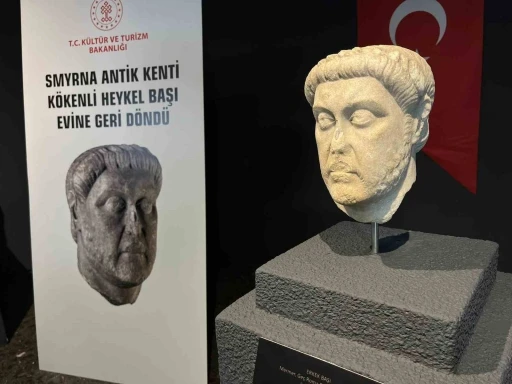 ABD&rsquo;den geri alınan Smyrna k&ouml;kenli heykel başı İzmir&rsquo;de sergileniyor
