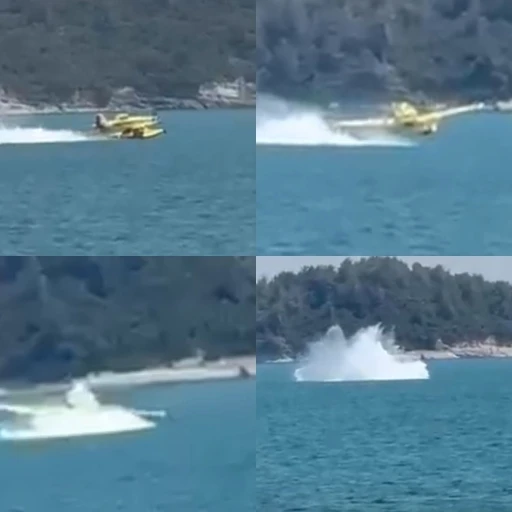 Adana’da uçağın suya düşme anı kamerada

