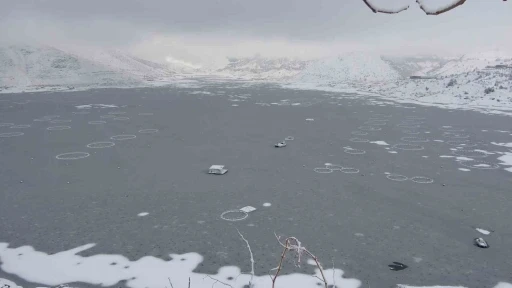 Adıyaman&rsquo;da &Ccedil;at Barajı&rsquo;nın y&uuml;zeyi buz tuttu

