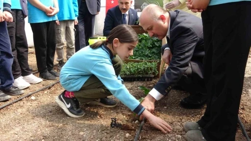 Adıyaman’da okulun bahçesine kurulan serada sebzeler yetişecek
