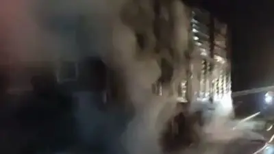 Susurluk’ta kömür yüklü dorsede yangın