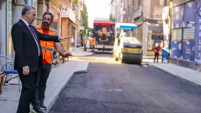 Başkan Kurnaz sözünü tuttu, cadde sıcak asfalta kavuştu