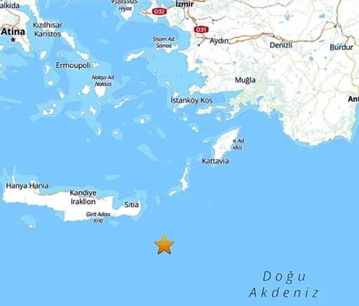 Akdeniz&rsquo;de 3.7 b&uuml;y&uuml;kl&uuml;ğ&uuml;nde deprem