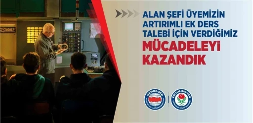 Alan şefi &ouml;ğretmen artırımlı ek ders m&uuml;cadelesini kazandı
