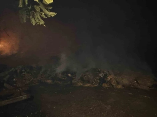 Alevlerin arasında kalan mahallede soğutma çalışmaları gece boyunca devam etti
