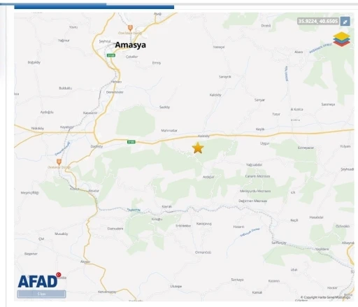 Amasya’da 3.2 büyüklüğünde deprem
