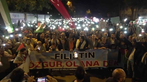 Amasya’da 5 binden fazla kişinin katılımıyla Filistin’e destek yürüyüşü düzenlendi
