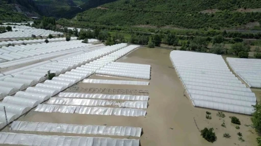 Amasya&rsquo;da Yeşilırmak Nehri taştı, tarım arazileri sular altında kaldı
